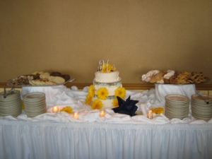 Wedding cake and Italian cookie display